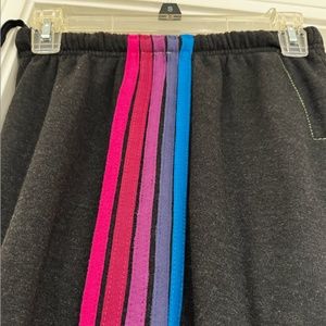 Brand NEW Aviator Nation Charcoal Pink Purple 5 Stripe Sweatpants XS